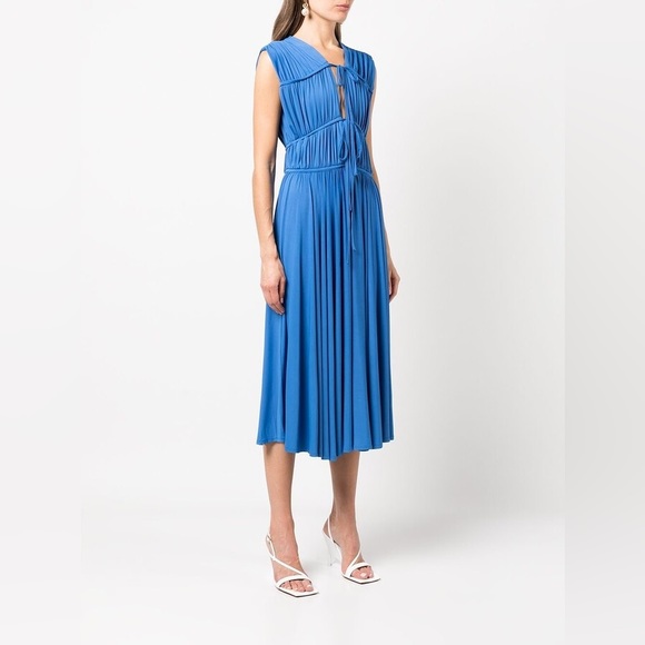 TOVE Albie Sleeveless Midi Dress size 38/ US 6 NWT Blue Jersey Stretch - Picture 2 of 9